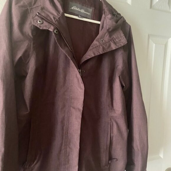 Eddie Bauer weatherproof rain jacket men's or women's size L large in mauve - Picture 9 of 9